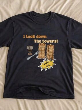 9/11 Never Forget Graphic Tee - 'I Took Down The Towers' Pancake Design
